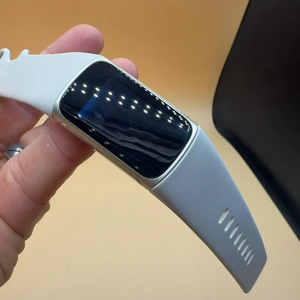 Fitbit Charge 5 Activity Fitness Tracker Smart Watch  White Silver *for parts